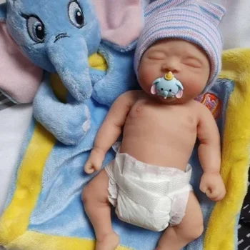 7&quot; Girl Micro Preemie Full Body Silicone Baby Doll Susie Lifelike Mini Reborn Baby Surprice Child Anti-stress