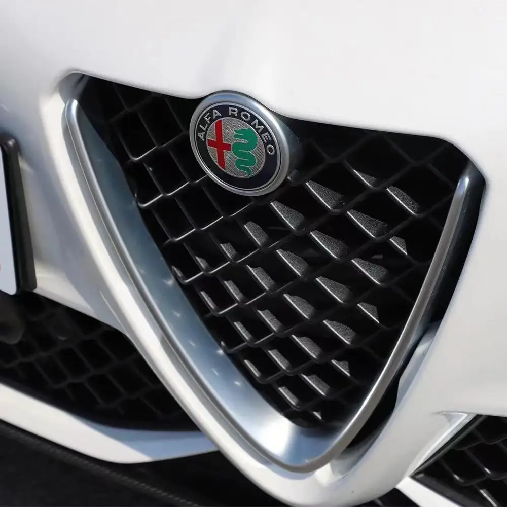 75mm Car Front Grille Rear Trunk Emblem Accessories Decoration Sticker For Alfa Romeo Giulietta Mito Giulia Stelvio Brera 147 GT