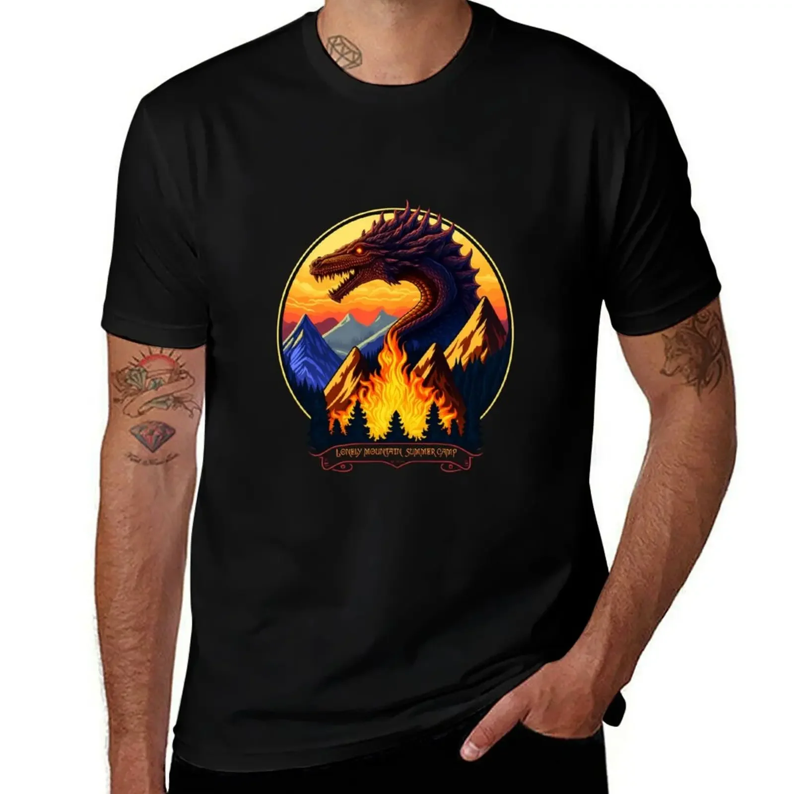 

Lonely Mountain Summer Camp T-Shirt plain rapper graphic tees blanks boys whites oversized t shirts for men