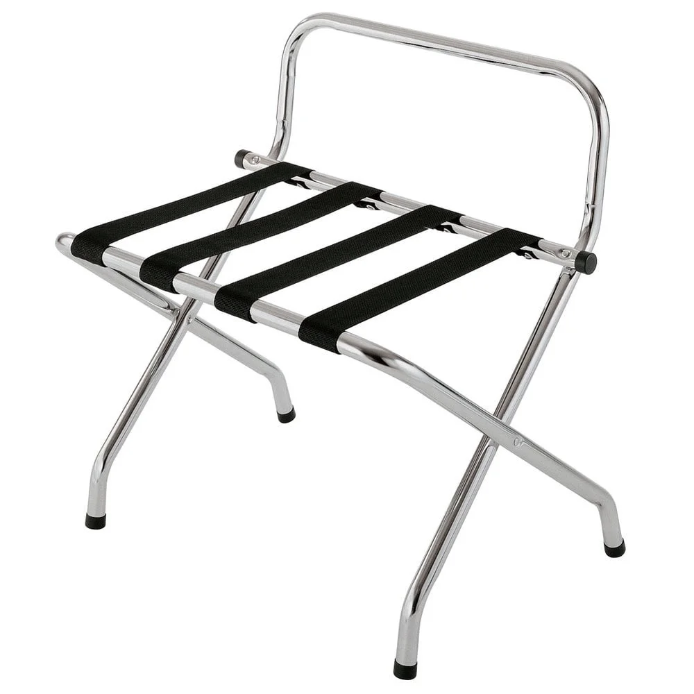 Portable Folding Luggage Rack Sturdy Metal Suitcase Stand Hotel Guest Room Organizer Space Saving Design 110lb Capacity