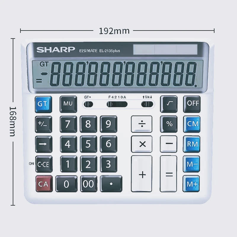 

Computer Button Large Bank Calculator Financial Sharp EL-2135 PLUS Accounting Office Calculation Period 12-digit Solar Energy