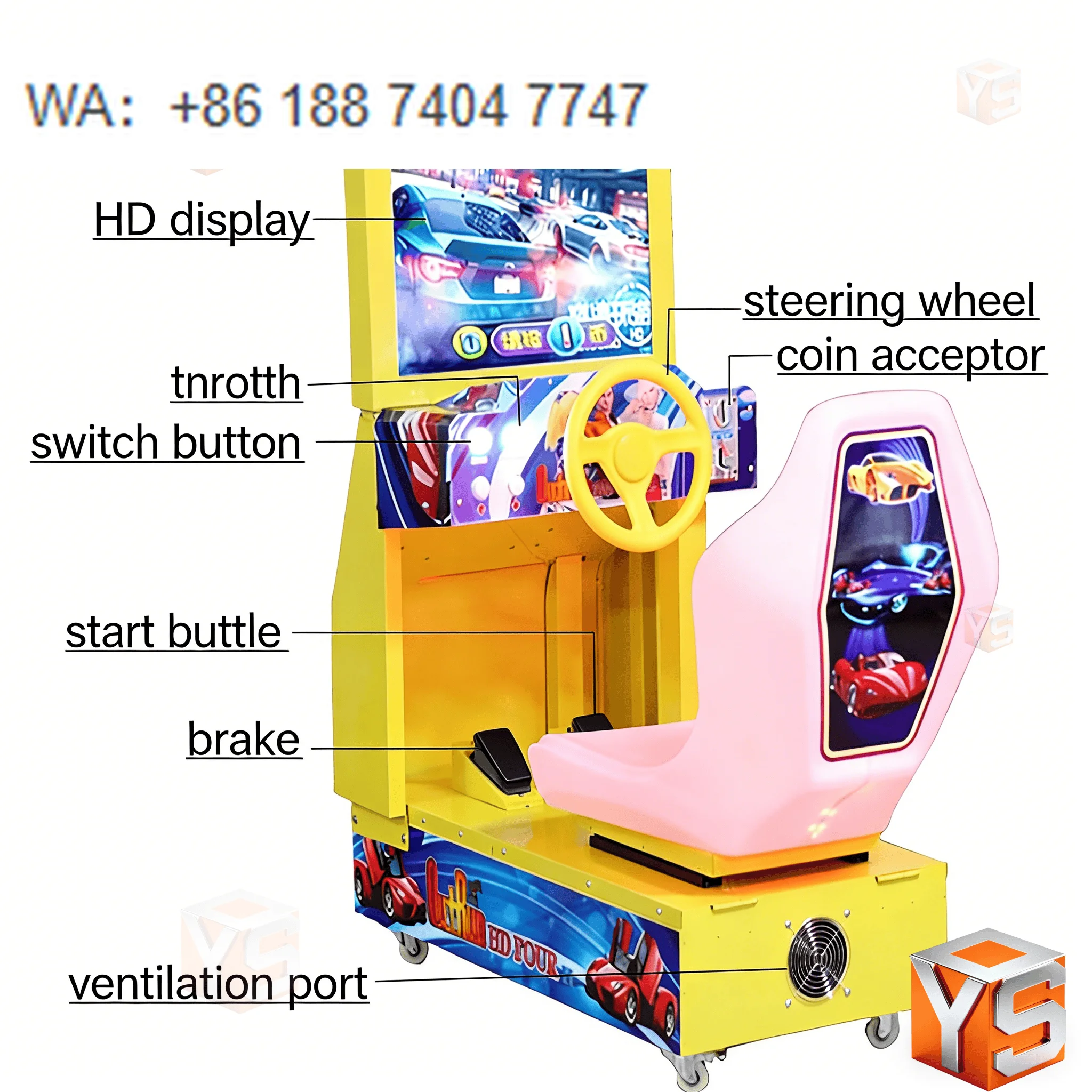 

ZDYS Hot Selling High ROI Children Arcade Cabinet Racing Game Coin Perated Amusement Machine