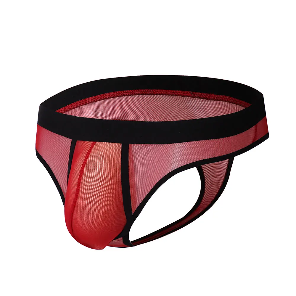 

1PCS Multi Color Ice Silk Ultra-thin Underwear Bikini Men's Sexy Semi Transparent Thong Men's Thong And G String Soft Jockstrap