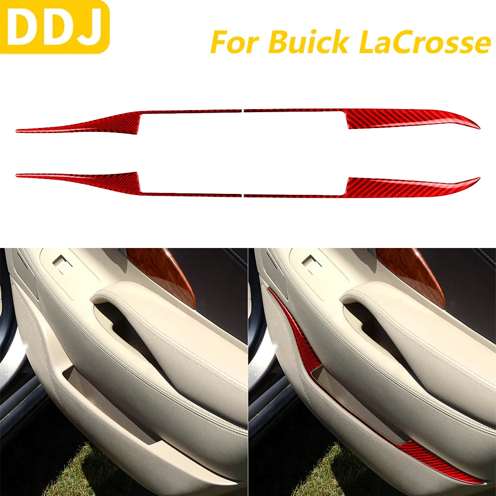 

Для Buick Lacrosse CX CXL CXS 2010-2013 красный ящик для хранения передних дверей из углеродного волокна, рамка, панель, накладка, автомобильные аксессуары, наклейка