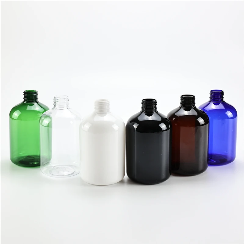 Botellas de plástico gruesas vacías Multicolor, 300ml X 20, con bomba de aceite esencial, botellas de embalaje de aceite de limpieza, contenedores de aceite de masaje