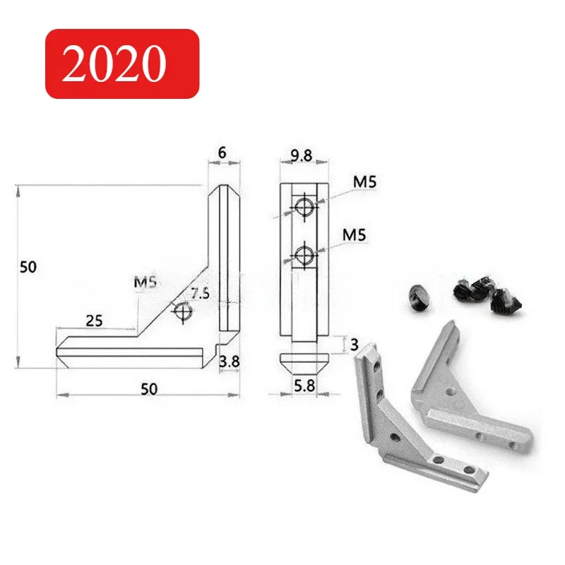 2020 3030 4040 Panel Installation Board Angle Slot Fixing hardware Door Frame Corner Code Profile universal Angle Slot Connector