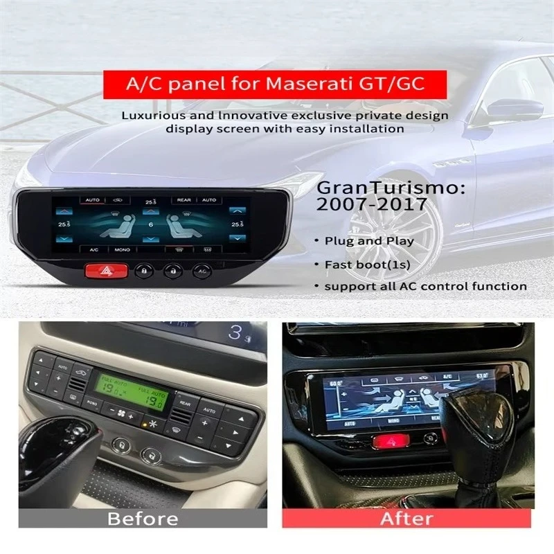 AuCAR GEN 2 AC Panel Touch Screen Aircon Climate Control Panel for  GranTurismo /GC 2007 - 2017
