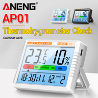 ANENG AP01 Moisture Meters Celsius Display Digital Thermometer Temperature Measuring Hygrometer LCD Screen Alarm Clock Testers