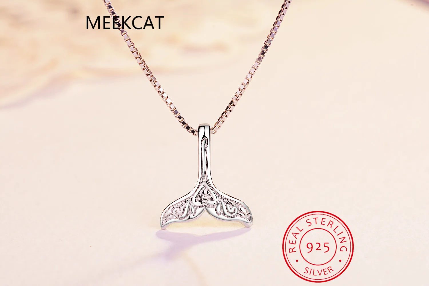 Real Pure 925 Sterling Silver Whale & Dolphin Mermaid Tail Fashion Statement Necklace Handmade Choker collar de plata dz008
