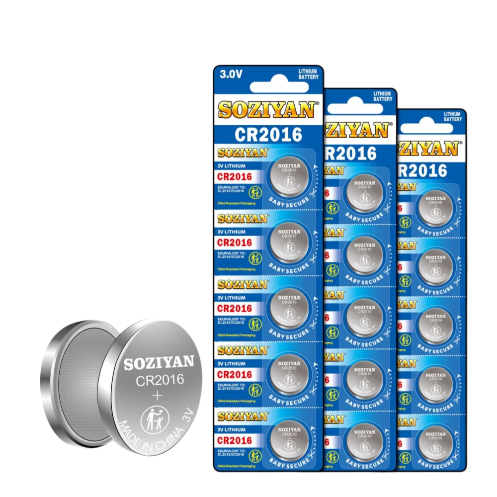 5-100PCS High Capacity CR2016 3V Lithium Button Coin Battery Cell Replacement ECR2016 Fit Car Key Watch Toy Remote Calculator