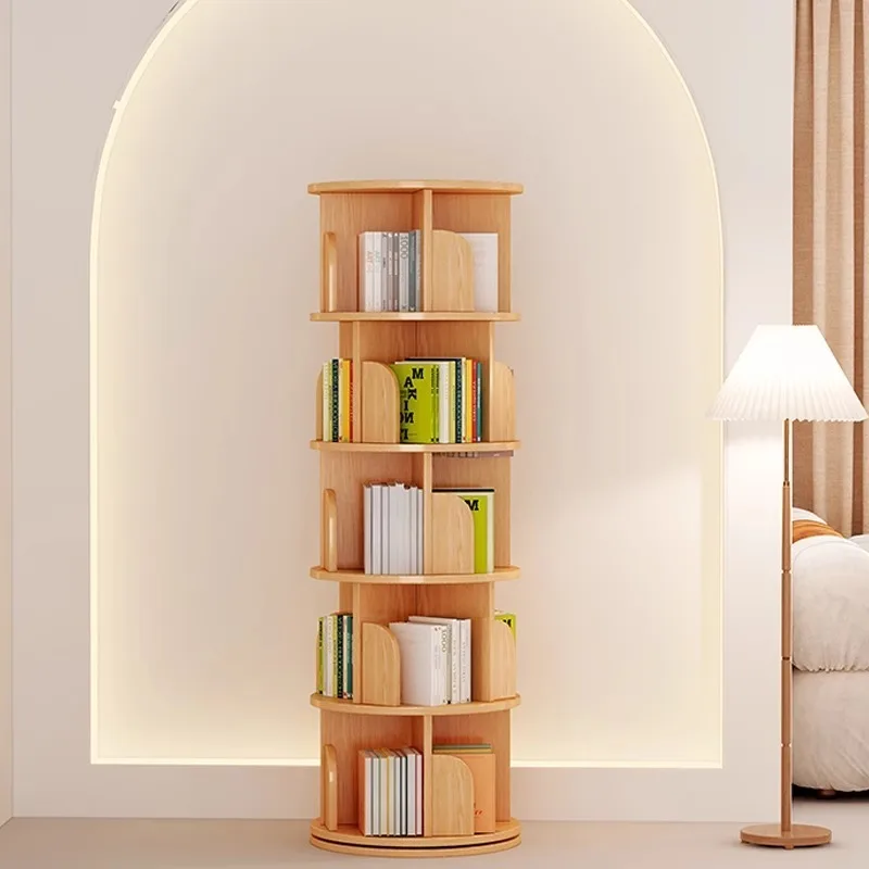 

Retro Bookcases Shelfs Living Room Children Closet Rotating Bookshelf Stand Corner Muebles Para El Hogar Space Saving Furniture