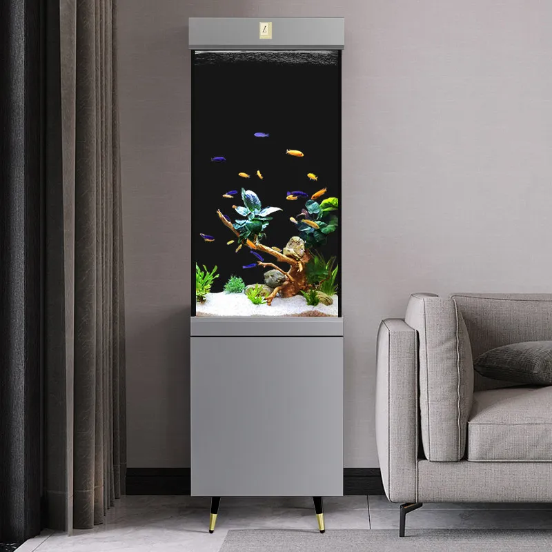 

2026 new vertical fish tank water-free self-circulation floor-to-ceiling living room bottom filtration small and medium-sized in