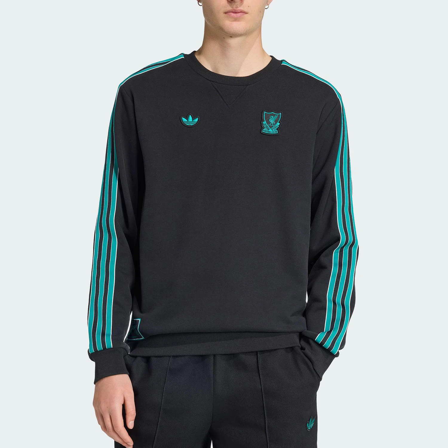 

Adidas Originals Trefoil Mens Round Neck Pullover Sports Soccer Hoodie JW5472