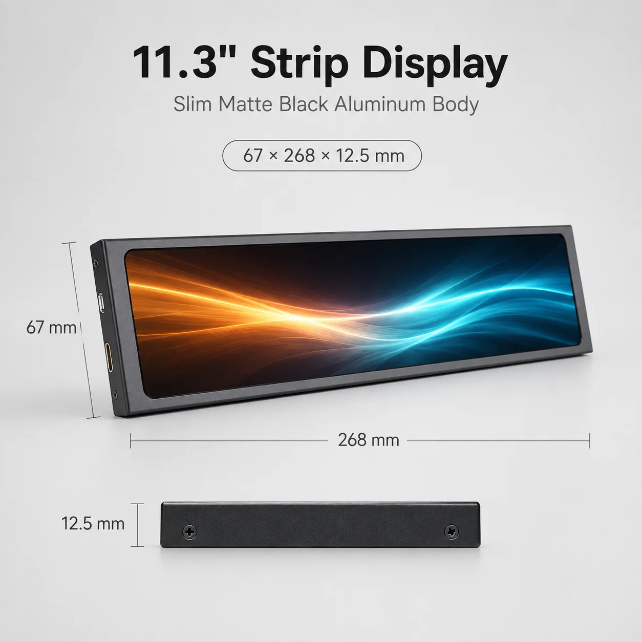LESOWN Mały Wydłużony Monitor Barowy 11.3/8.8/7.9 Calowy Ekran LCD HDTV Dodatkowy Wyświetlacz do Obudowy PC CPU GPU AIDA64 DIY — zdjęcie produktu 5