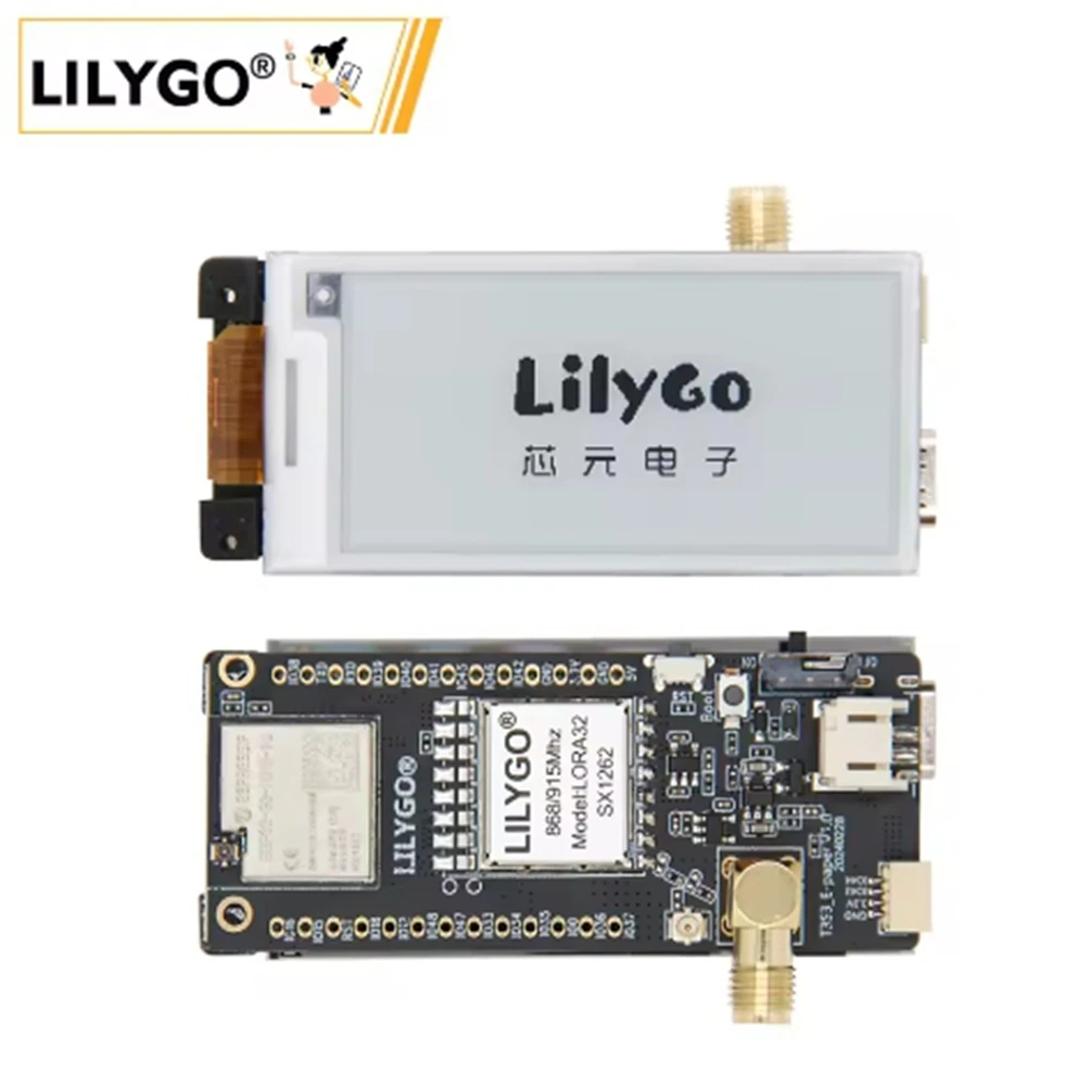 LILYGO® T3S3 E-Paper ESP32-S3 LoRa Development Board SX1280 SX1262 SX1276 2.4G 868MHz 915MHz Wireless Module 2.13 Inch Display