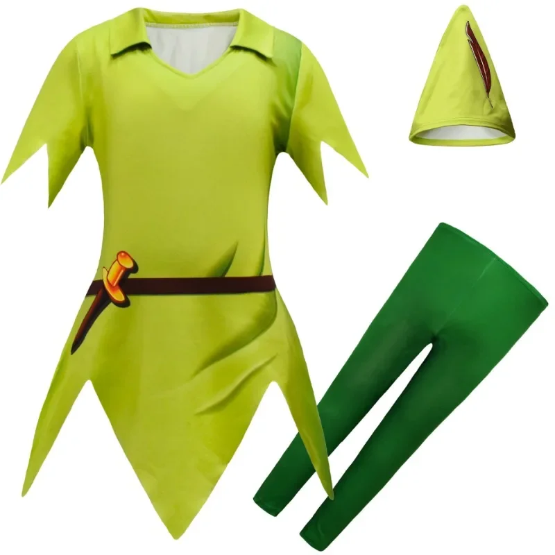 Anime Peter Pan Cosplay Costumes Les nouvelles aventures de Peter Pan Cosplay Men Adults Kids Halloween Party Performance