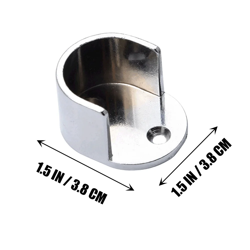 

Flange Seat Pole Support U Shaped Holder Zinc Alloy Rustproof Closet Rod Bracket for Wardrobe Shower Rod Holder