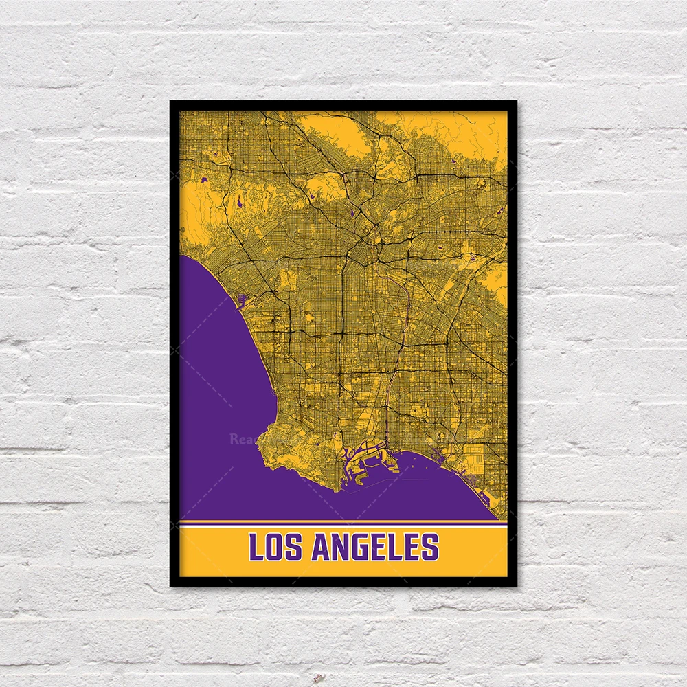 Miami, Oklahoma City, Detroit Michigan, Los Angeles, Brooklyn, New Orleans, Fresno, San Antonio, Milwaukee, Portland Map Posters