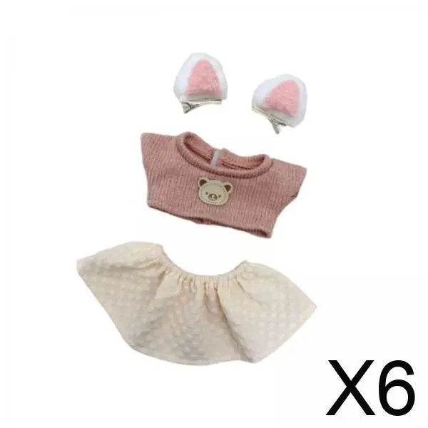 

6x20cm Cotton Doll Clothes Cute DIY Plush Doll Accessories Cotton Doll Costume style C
