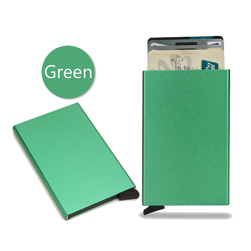 Rfid Smart Wallet Kaarthouder Metaal Dun Slanke Heren Dames Portefeuilles Pop-up Minimalistische Portemonnee Kleine Zwarte Portemonnee Portemonnees voor Heren