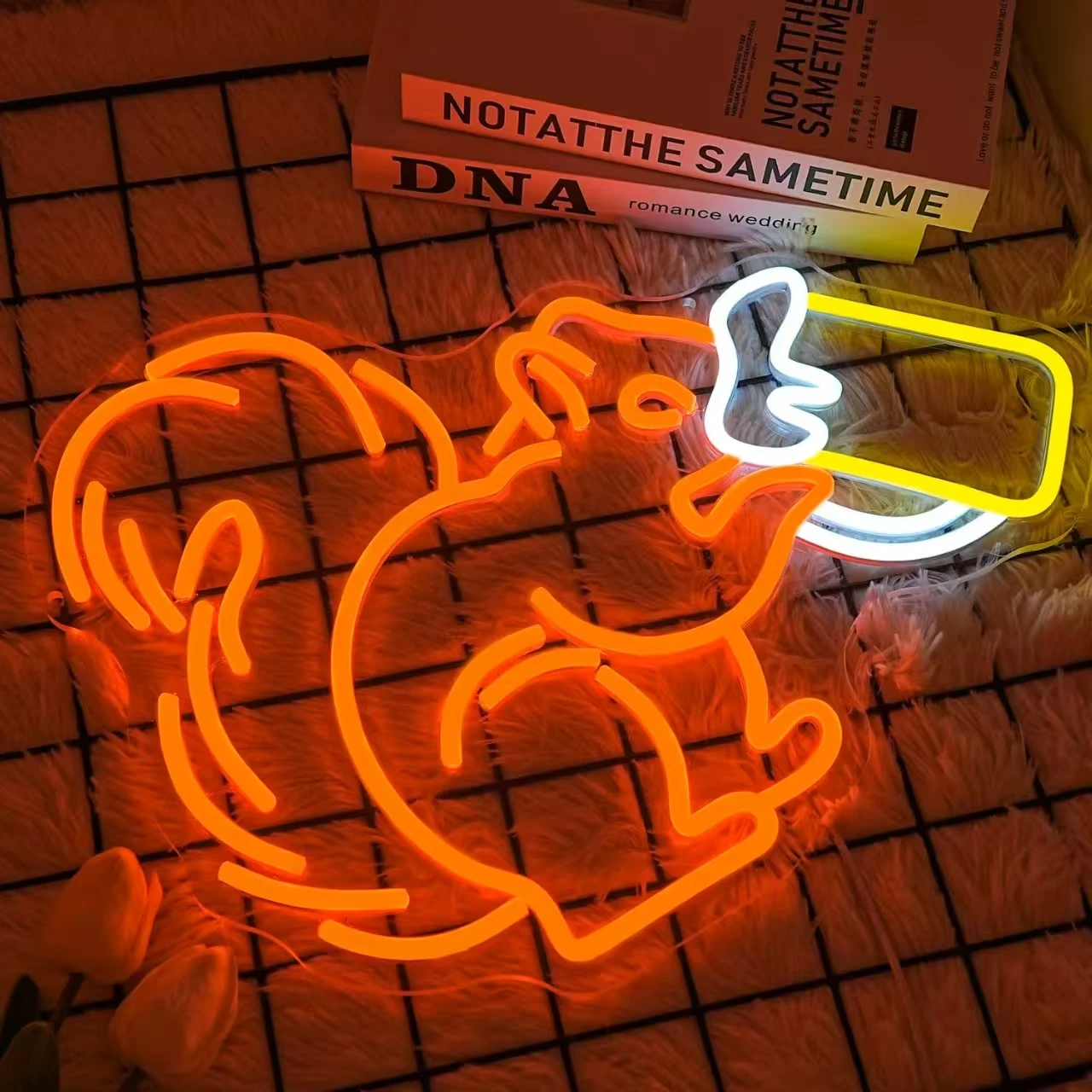 Cocktail Squirrel Neon Sign Funny Animal Drinking LED Bar Light USB Powered for Home Wall Decor Man Cave Pub Gift