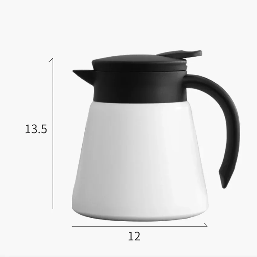 스테인레스 스틸 보온 커피 물병 이중 벽 보온병, 가정, 사무실, 뜨거운 음료 보관, 600ml