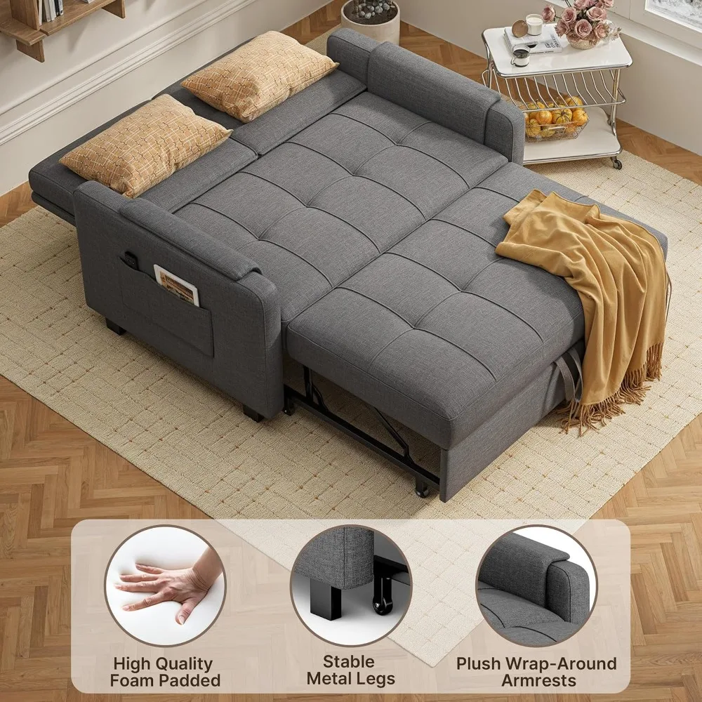 3-in-1 Convertible Sofa Bed – Grey 4