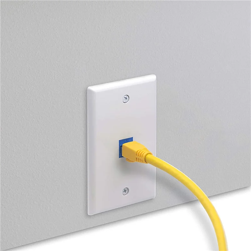 

ABXF-4X Настенная пластина Ethernet Cat6 Розетка 1-портовая сеть RJ45 «мама-мама» Настенная муфта Keystone Jack Plate Белый и синий