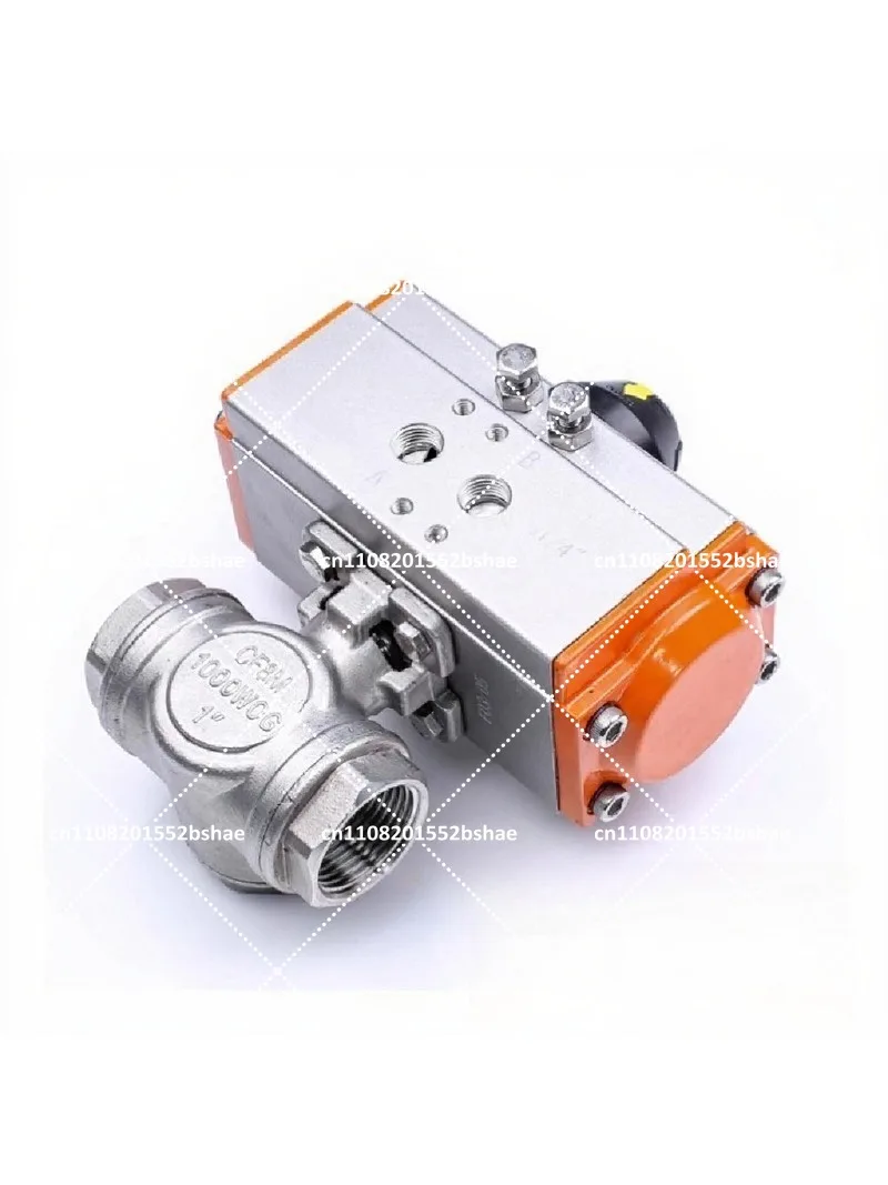 Three Piece Pneumatic Ball Valve DN8-DN50 High Platform 304 Stainless Steel Double Acting Cylinder