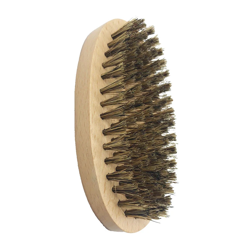 Brosse à barbe naturelle portable pour hommes, poils de sanglier, barbier, outils pour la moustache, livres qualifiée aux, 1 pièce, cuillère à soupe