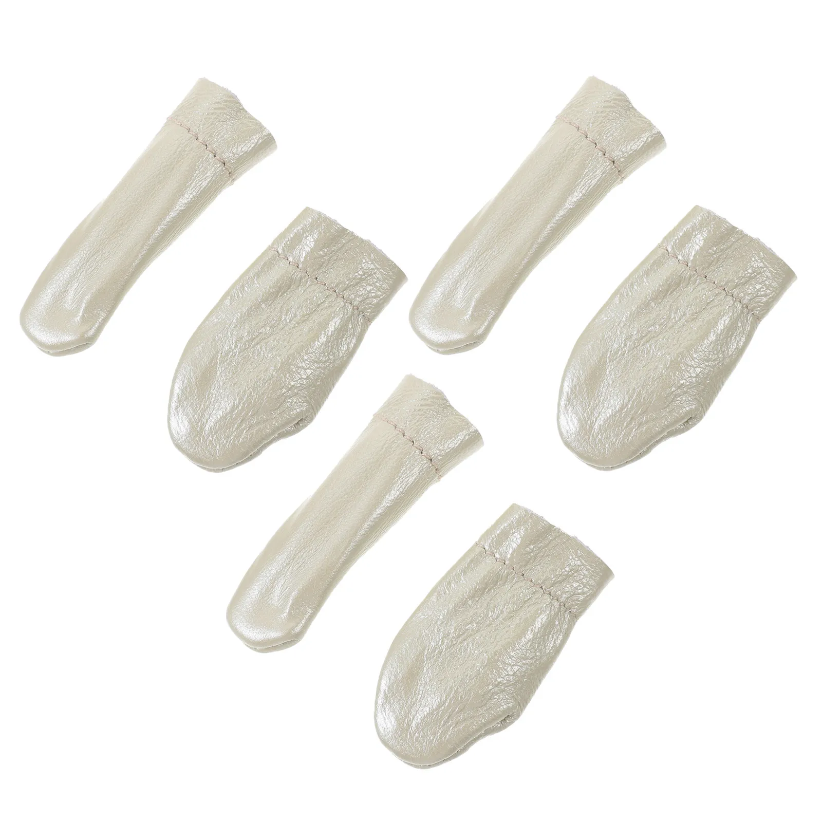 

6Pcs Finger Protector Thumb Index Finger Cots for Needle Felting Sewing Craft Tool Flexible Cowhide for Jewelry Making