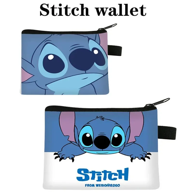 Disney Stitch Wallet Short Print Women Anime Cartoons Zipper Wallet Fashion Kawaii  Child High Capacity Purse