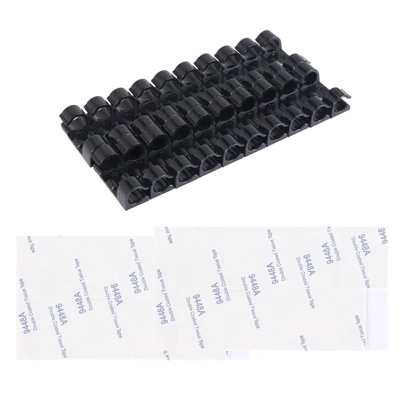 ABLL-20Pcs/Lot Wire Fixing Clamp Clip Desktop Wire Clear Up Clips Holder Clamps Cable Clip Device USB Cord Clips Holder Organise