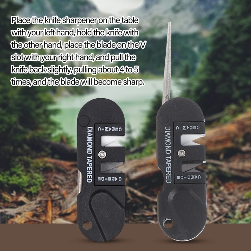 

Portables Tungstens Carbides Knifed Sharpener Camp Outdoor Knifed Sharpener