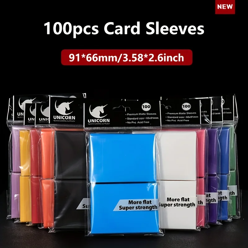 100 unids/set 66x91mm mate tamaño estándar fundas para tarjetas TCG Protector de tarjetas comerciales para Tarot Shield juegos de mesa cubierta mágica