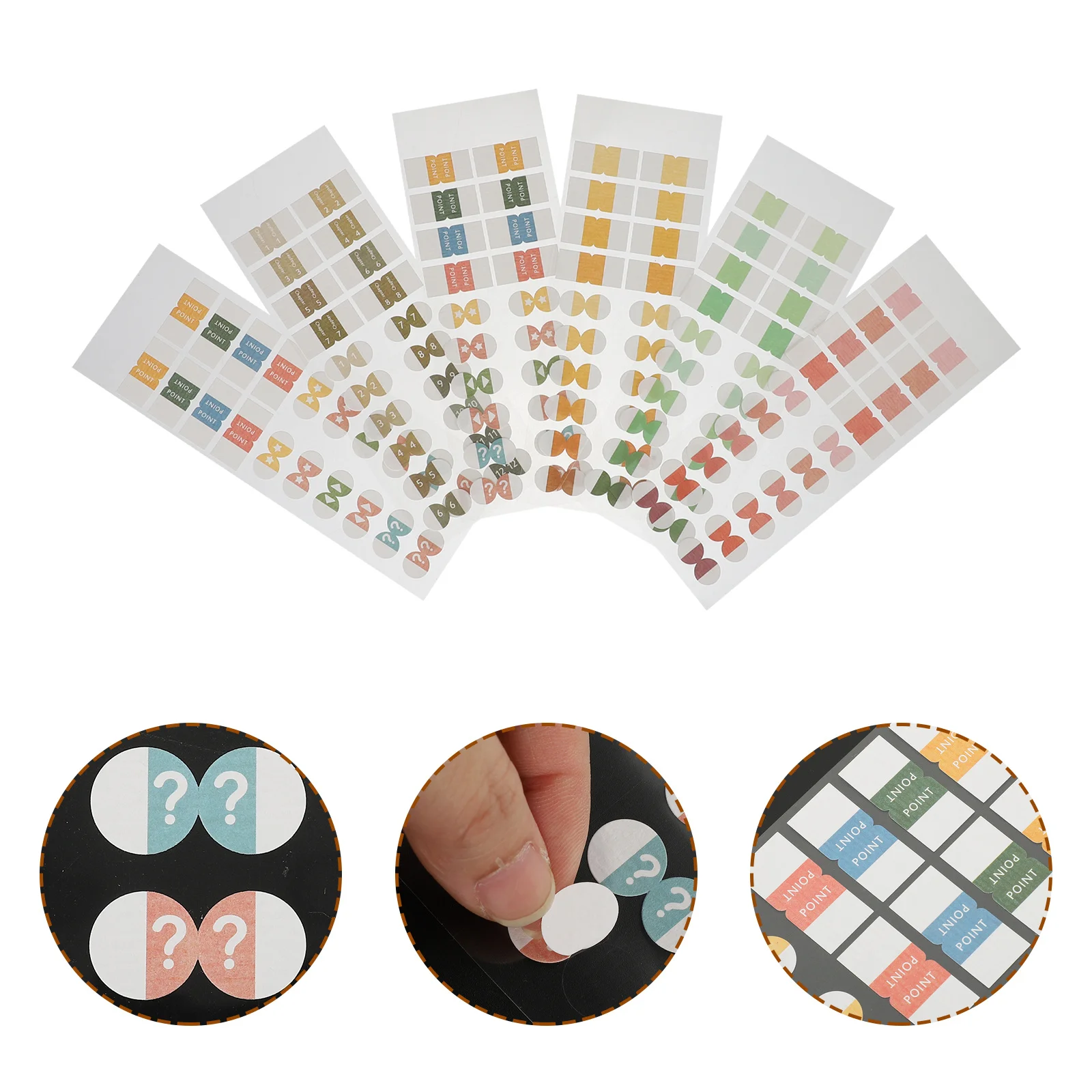 6 Sheets Colorful Book Tabs Writable Sticky Tabs Page Markers Annotation Supplies for Office School Study Use Tab Stickers