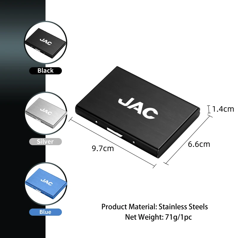 Car RFID Blocking Card Holder Metal Wallet Case Storage Accessories For JAC J7 J3 S2 J2 JS2 T8 JS4 J5 Refine S3 S7 J4 S4 - view 6