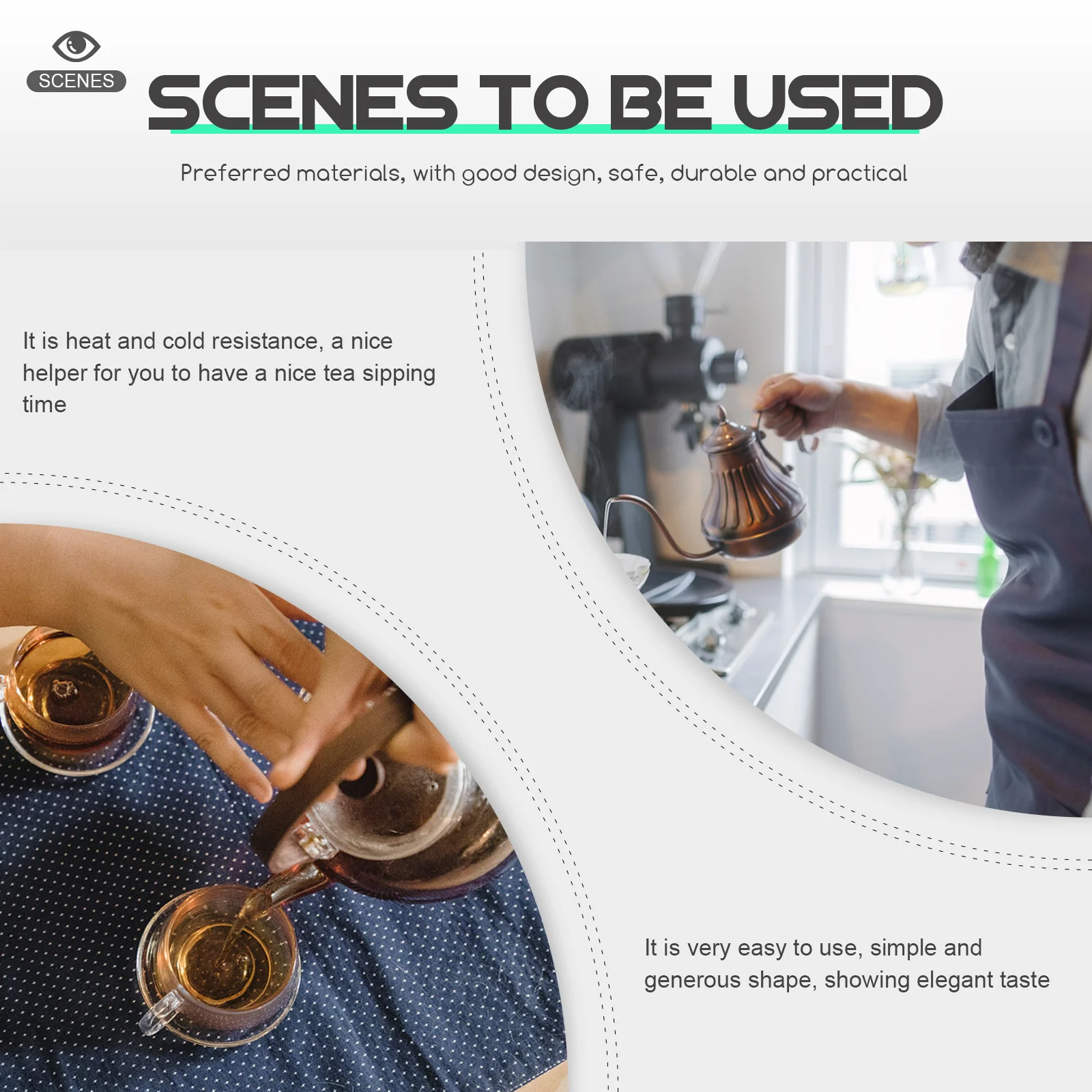 

Large Capacity Tea Kettle Stainless Steel Portable Water Pot Home Use Smooth Lightweight Ergonomic Handle Teapot