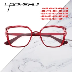 Luxury Square Optical Glasses Frames Vintage Flower Eyeglasses Frame Women Prescription Eyewear Female Myopia Hyperopia Glasses