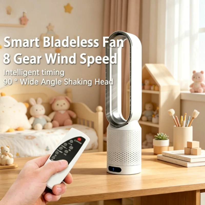 

2026 Household Bladeless Fan Air Purification Circulation Ultra Silent Cooling Tower Fan for Dorm Desk Floor