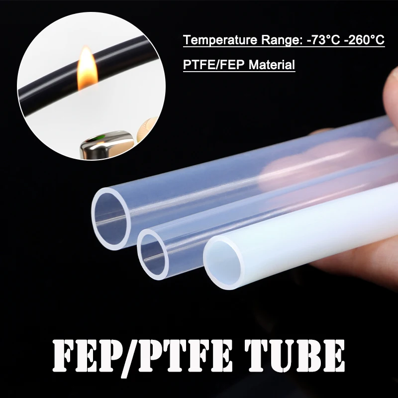 PTFE/FEP Insulated Hose ID 0.5 1 2 2.5 3 4 5 6 7 8 10mm Heat-resistant Pipe Bowden Extruder J-head Hotend Throat 3D Printe Parts
