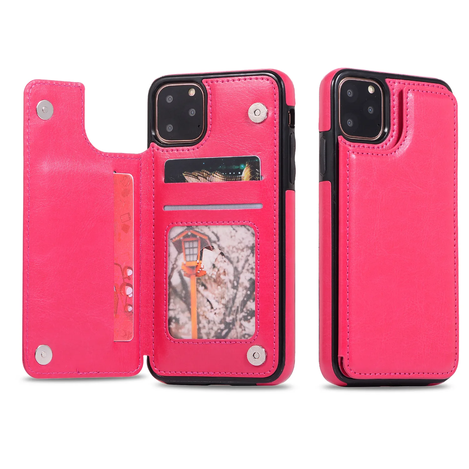 Crazy Horse Pattern Leather Case, Apple 13 Mobile Phone Shell, Creative Plus Sticker Card Prote, Suitable for Phone14