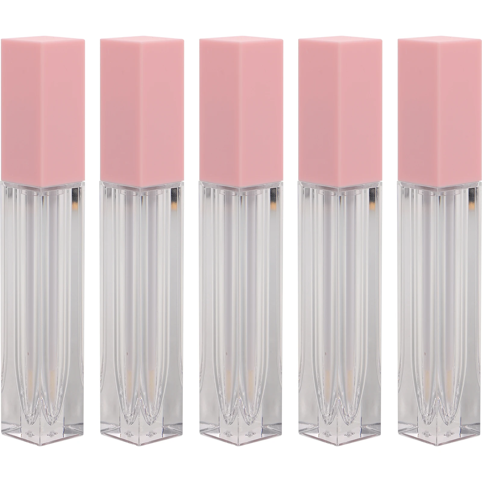 

5Pcs 7ml Square Empty Lip Gloss Tubes DIY Kit Mini Containers Refillable Travel Packaging Bulk Supply Transparent