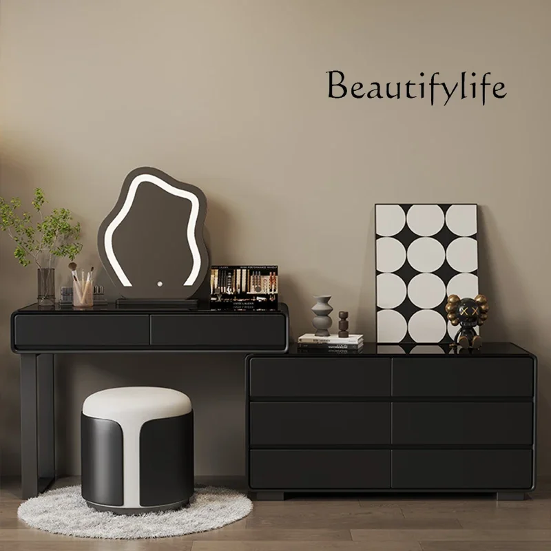 

JB Bedroom Luxury Dressing Table Bucket Black Drawer Mirror Dressing Table Chair Corner Tocador Mueble Maquillaje Furniture