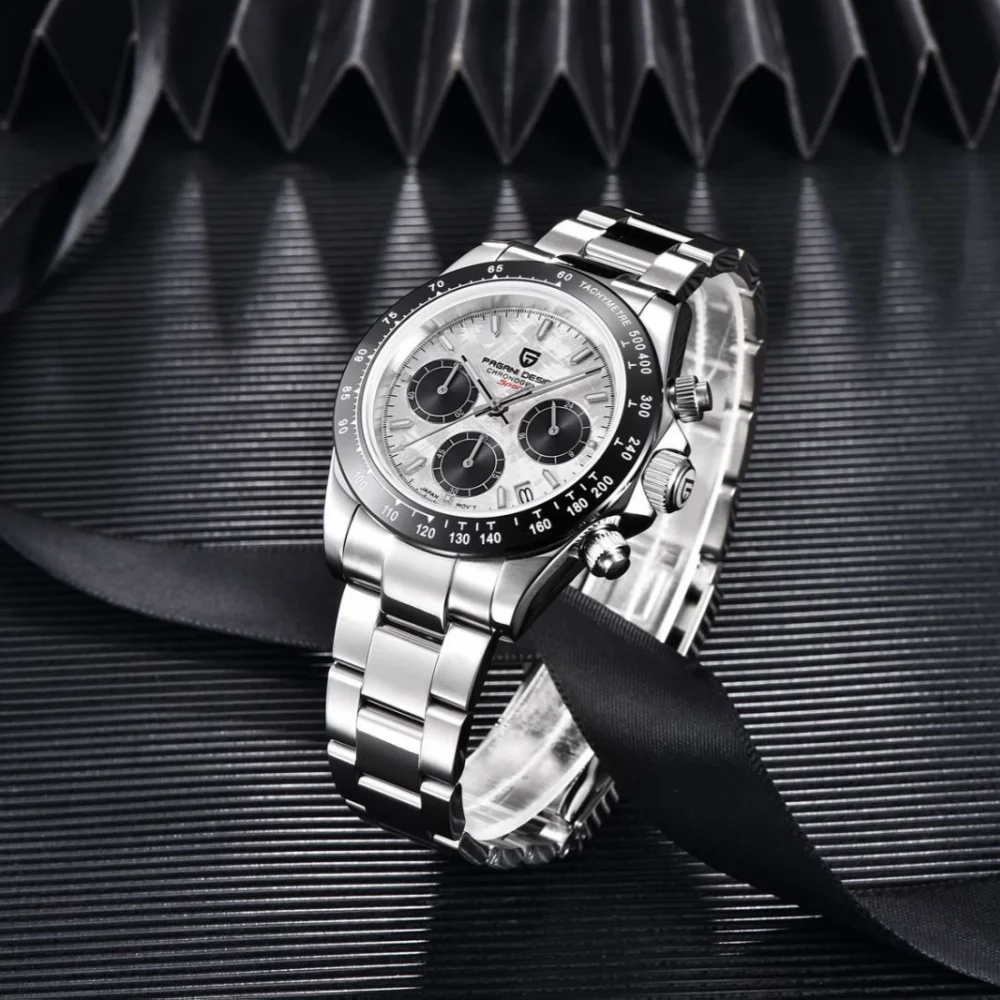 Original New PAGANI DESIGN PD-1664 / PD-1644 Japan VK63 Movt Quartz Wristwatches Sapphire Waterproof Chronograph Reloj Hombre