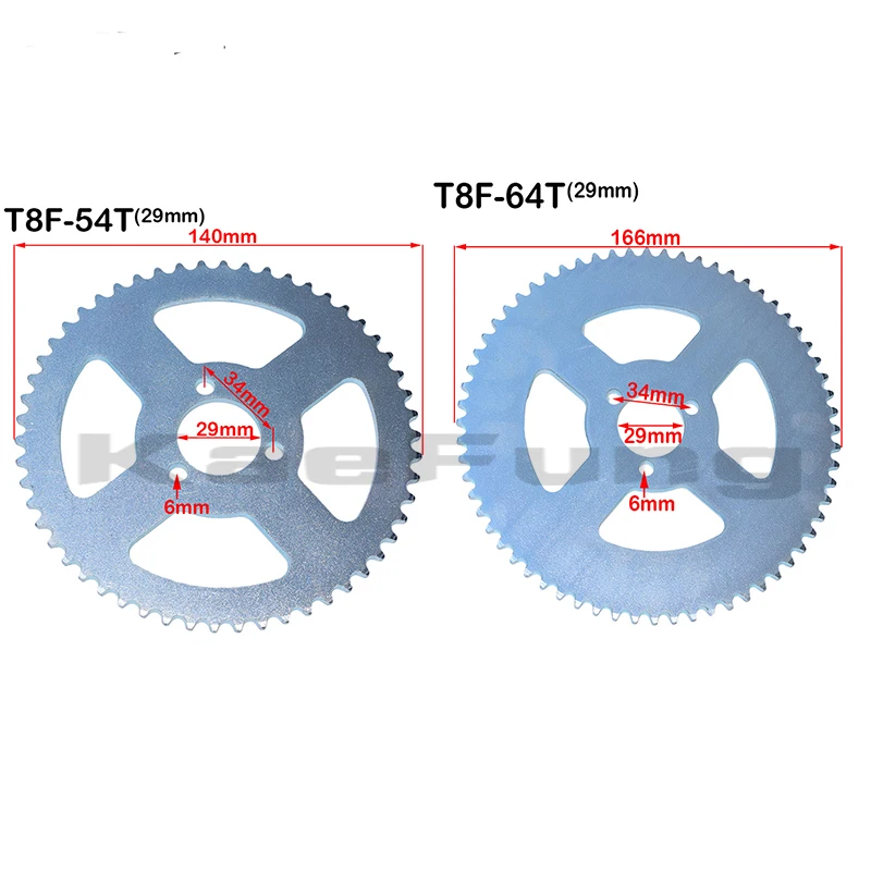 T8F 54T 64T 29mm Inner Diameter 54 64  Tooth Rear Chain Sprocket plate For 47cc 49cc Pocket Bike Mini Moto Quad ATV