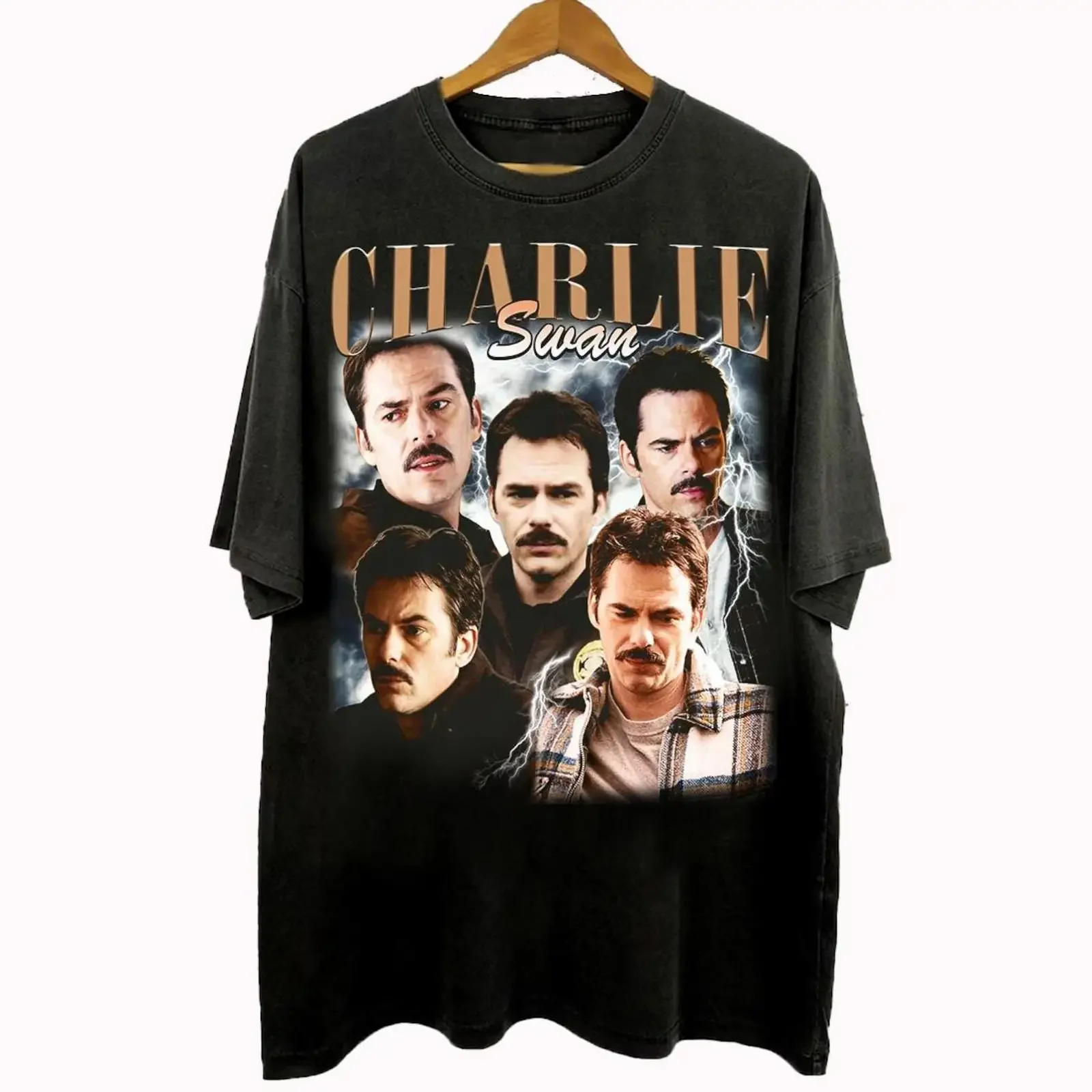 Vintage 90s Bootleg Charlie Swan Sheriff T Shirt Retro Movie Inspired Aesthetic Fan GifT vintage Washed Comfortable Stretched