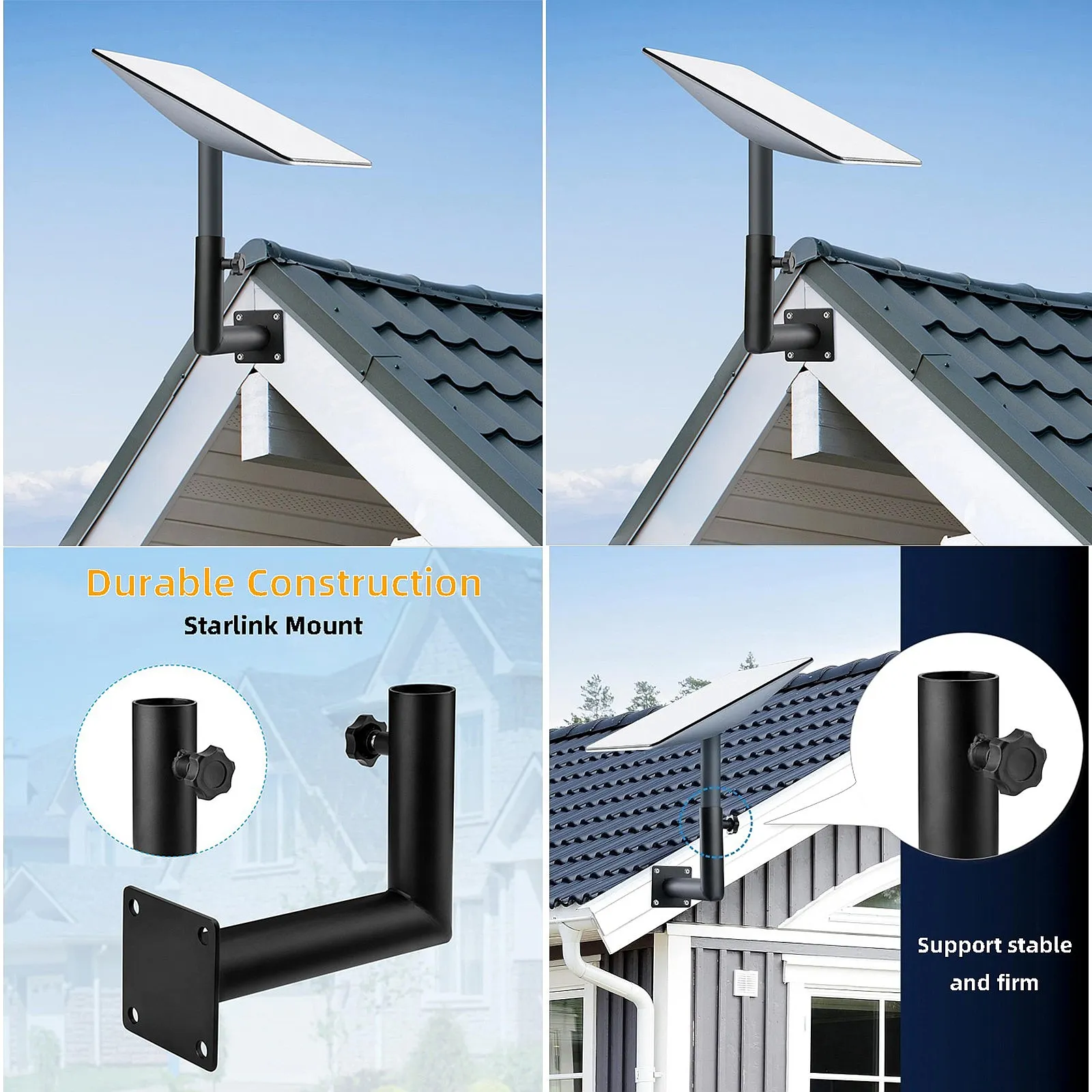 High Quality Starlink Wall Mount Kit Wall Mount L-Shaped Steel Antenna Mounting Bracket for Starlink Internet Kits
