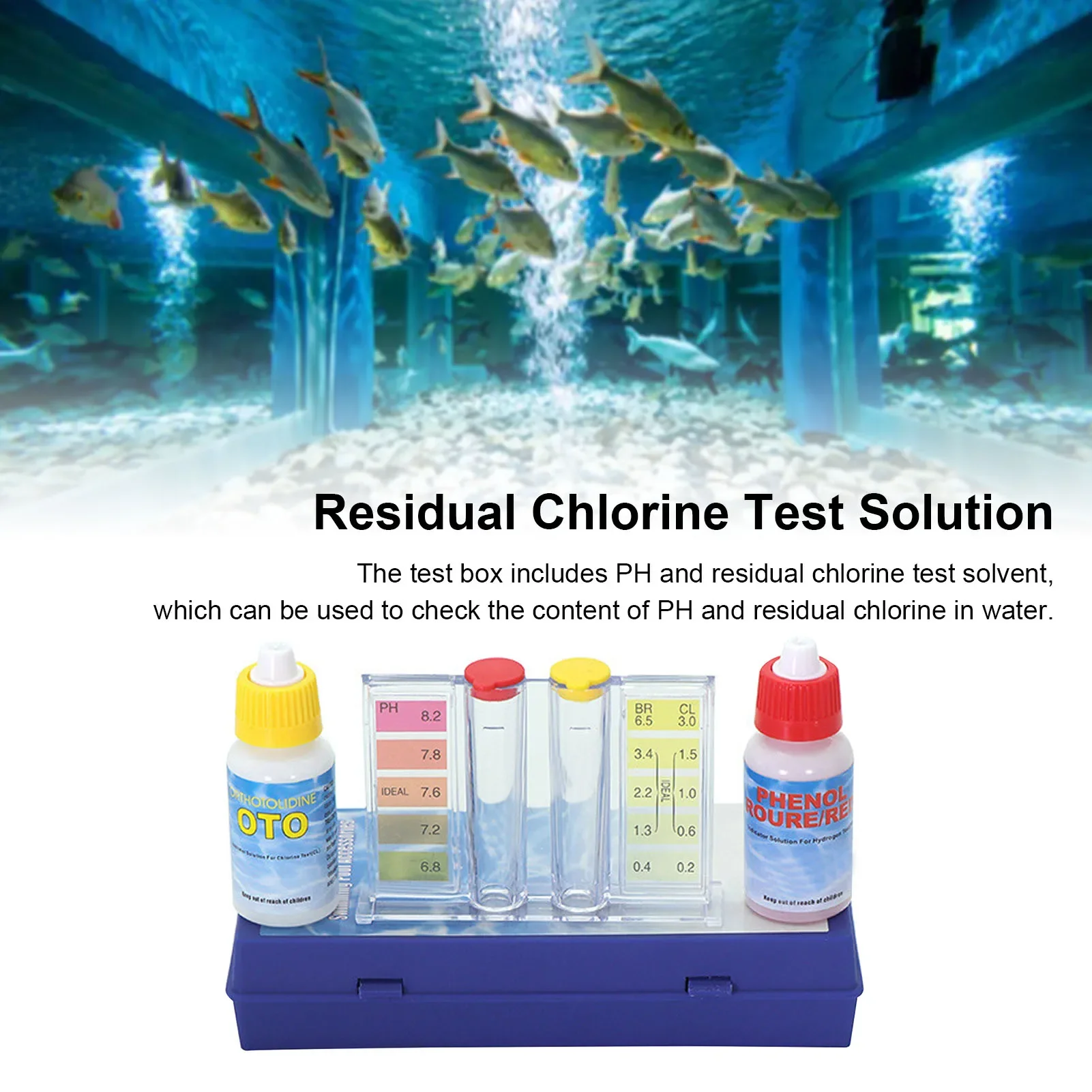 Testing Pipe Water Quality Test Solution with Testing Strip Tube Tool for PH Residual Chlorine Detection  Test Solution