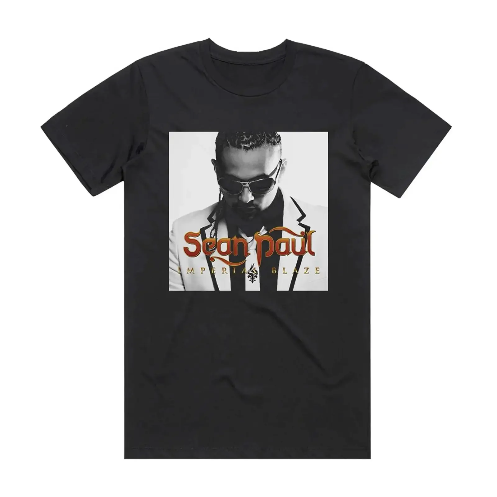 Sean Paul Imperial Blaze Album Cover T Shirt Black vintage Washed Comfortable homme designer clothes Top For Everyday Wear